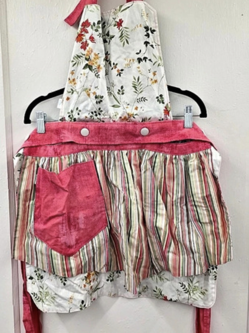 The Whimsical Diva Flowering Palms Floral Cotton 24-Way Modular Apron NWT